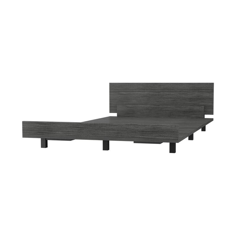 Twin Size Particle Board Panel Bed with Headboard