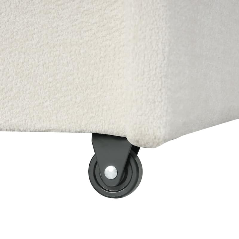 95" Convertible Sectional Sofa with Storage Chaise and Pull-Down Backrest