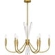preview thumbnail 1 of 7, Cecily 6-Light Brushed Gold Chandelier