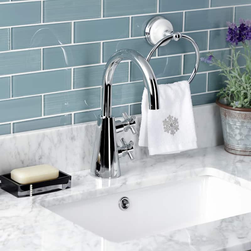 Kingston Brass Constantine Two-Handle 1-Hole Deck Mount Bathroom Faucet with Push Pop-Up