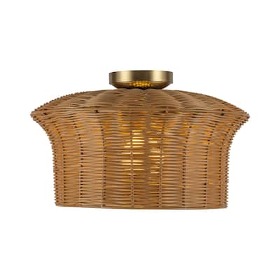 Alora Lighting SF641016 Kai 16" Wide Semi-Flush Drum Ceiling Fixture