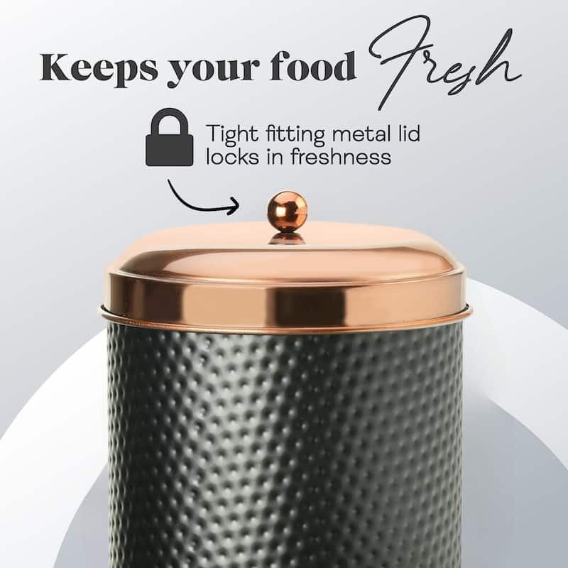 Amici Home Ashby Black Matte Storage Canister with Copper Lid