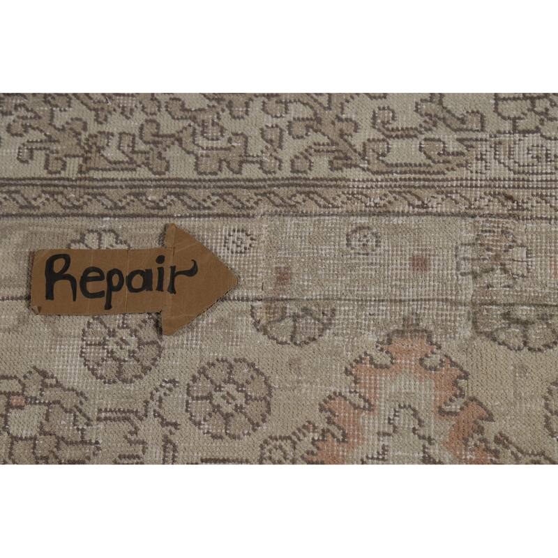 Tabriz Persian Vintage Rug Handmade Living Room Wool Carpet - 9'7" x 13'0"