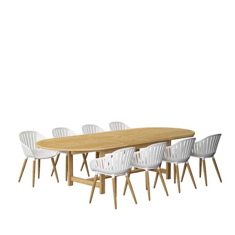 Amazonia Torrington 9-Piece Certified Teak Patio Dining set