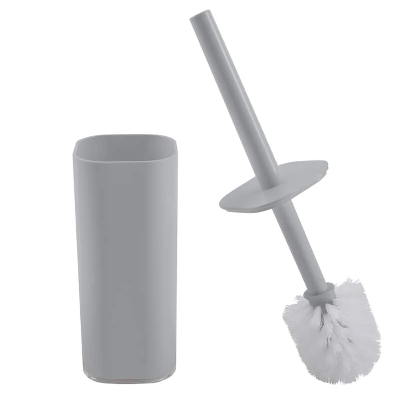 Bath Bliss Contemporary Acrylic Toilet Brush Set in Grey - 3.5"x 3.5"x 15"