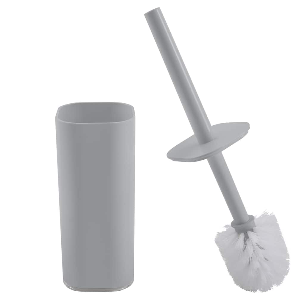 Bath Bliss Contemporary Acrylic Toilet Brush Set in Grey - 3.5"x 3.5"x 15"