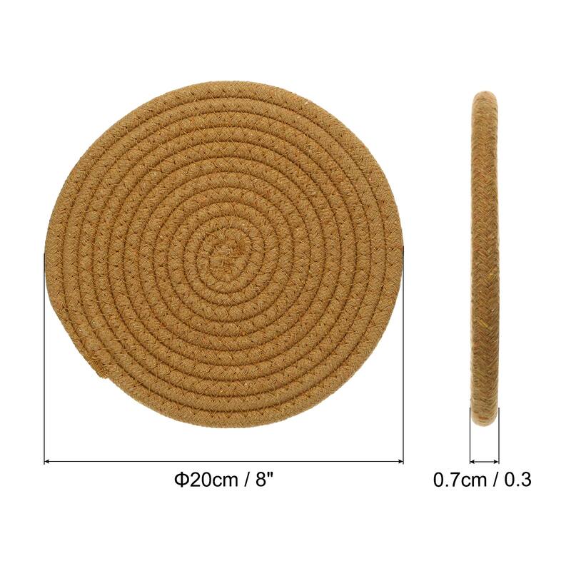 5Pcs Trivets for Hot Dishes 8 Inch Trivet Mat for Hot Pots and Pans - Dark Brown