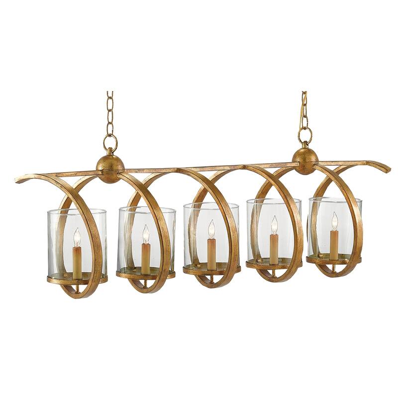Currey & Company Maximus Gold Chandelier - 16"h x 47"w x 13"d