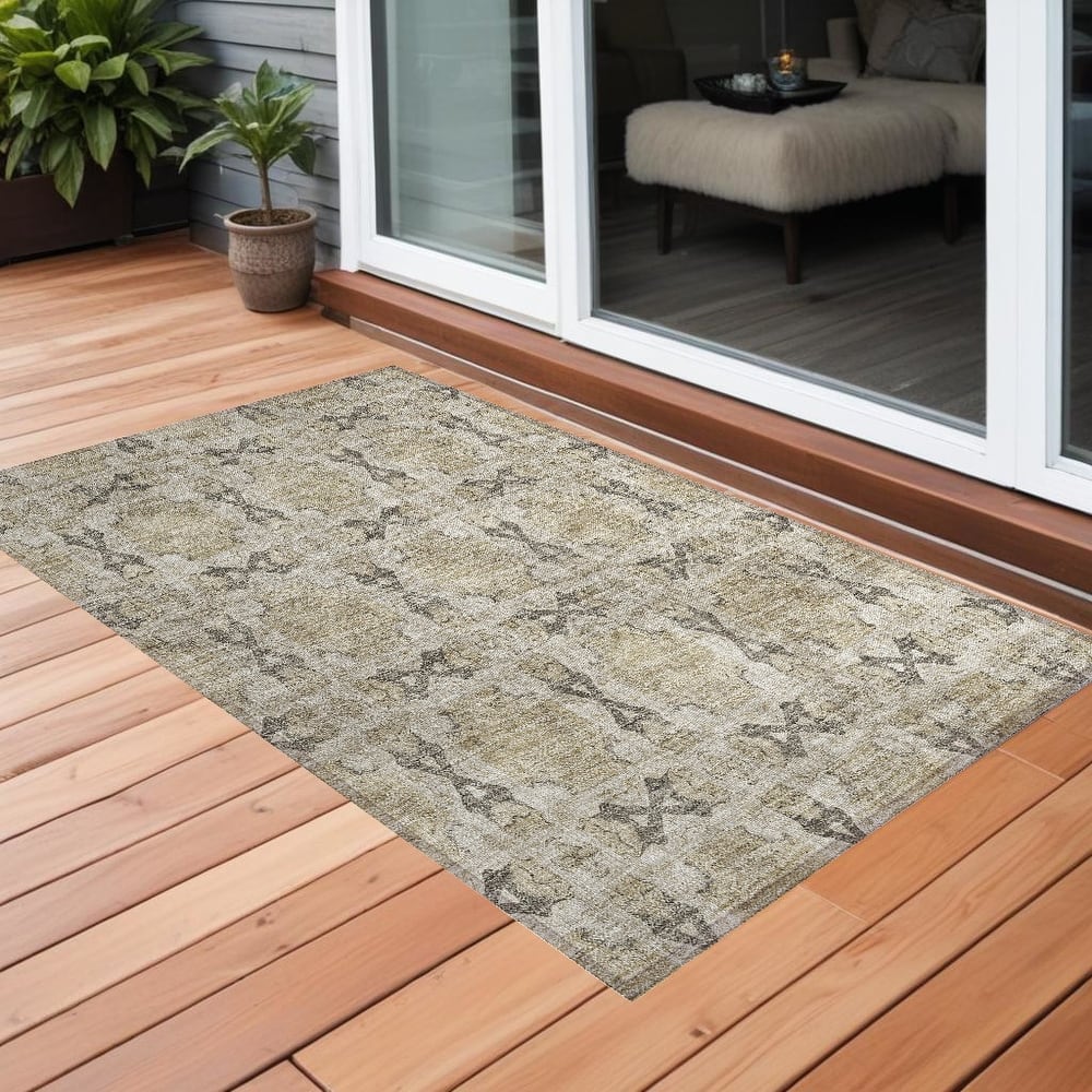 Pax Graceful Floral Weather Resistant Blended Style Runner Outdoor Rug