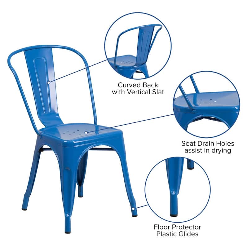 Metal Indoor-Outdoor Stackable Chair