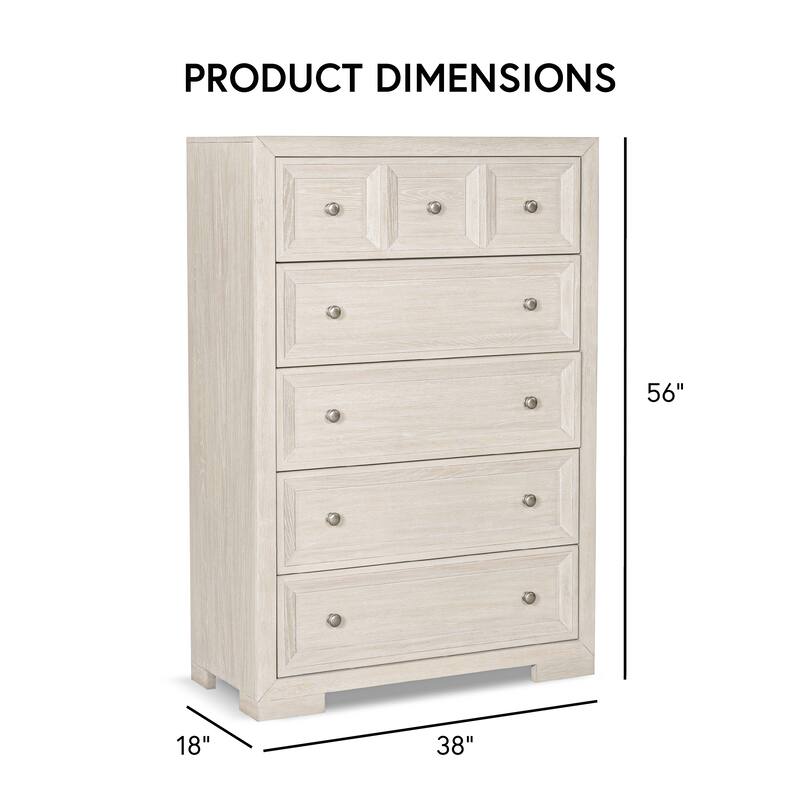 Furniture of America Durem II Modern 4-Piece Solid Wood Tawny Panel Bedroom Set with Desk