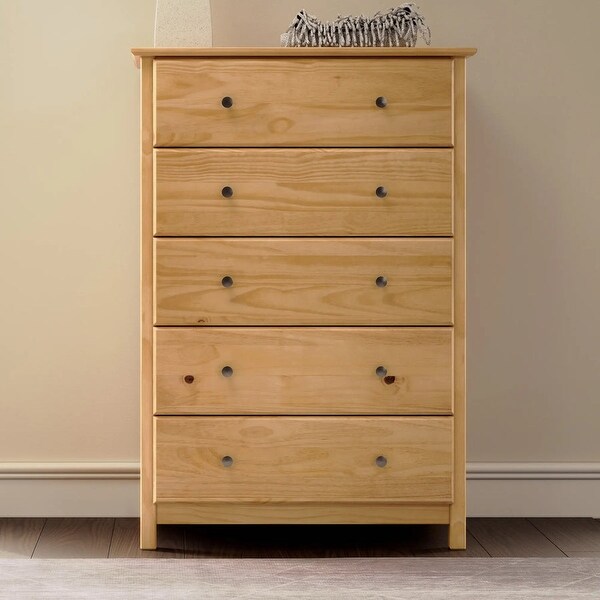 Grain wood furniture shaker 5 drawer chest discount
