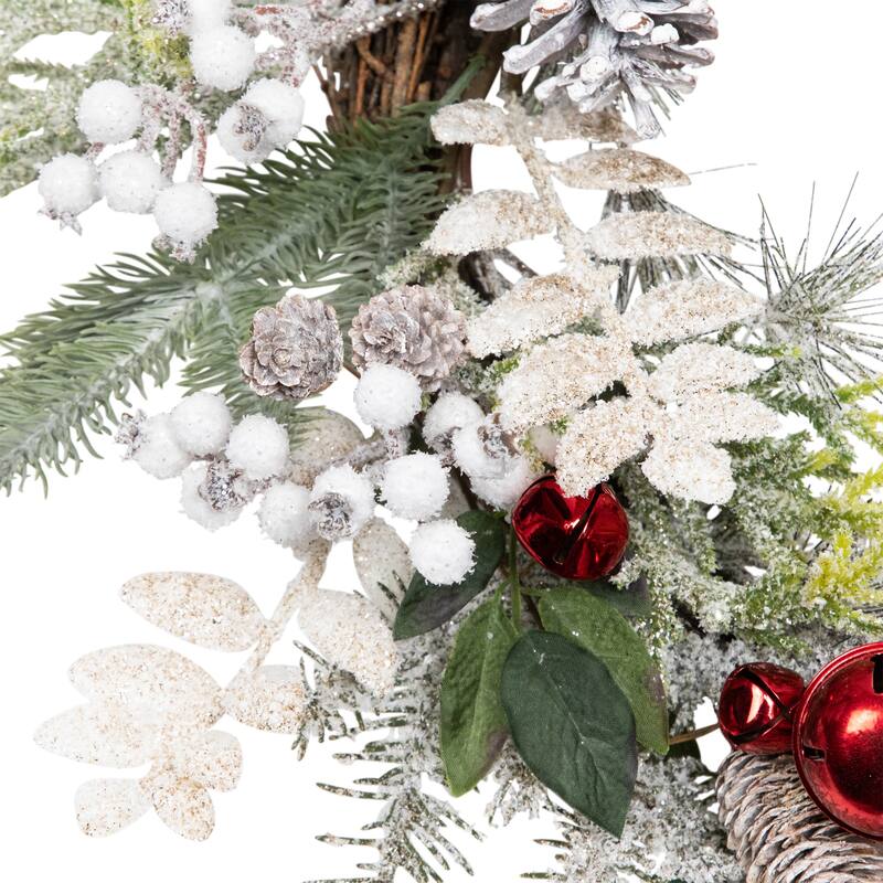 Frosted Pinecones and Berries Artificial Christmas Wreath - 24" - Unlit