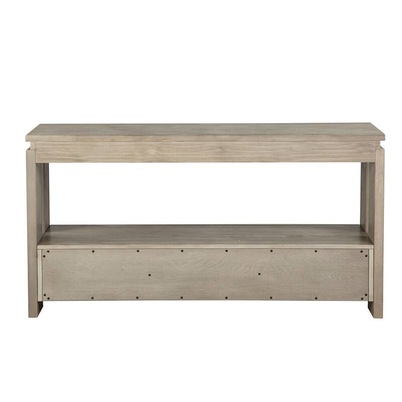 Magnussen Home Conrad Stone Harbor Grey Rectangular Sofa Table - 54''W x 17''D x 28''H