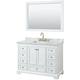 Option White / White Carrara Marble Top / Brushed Gold