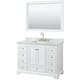 Option White / White Carrara Marble Top / Brushed Gold