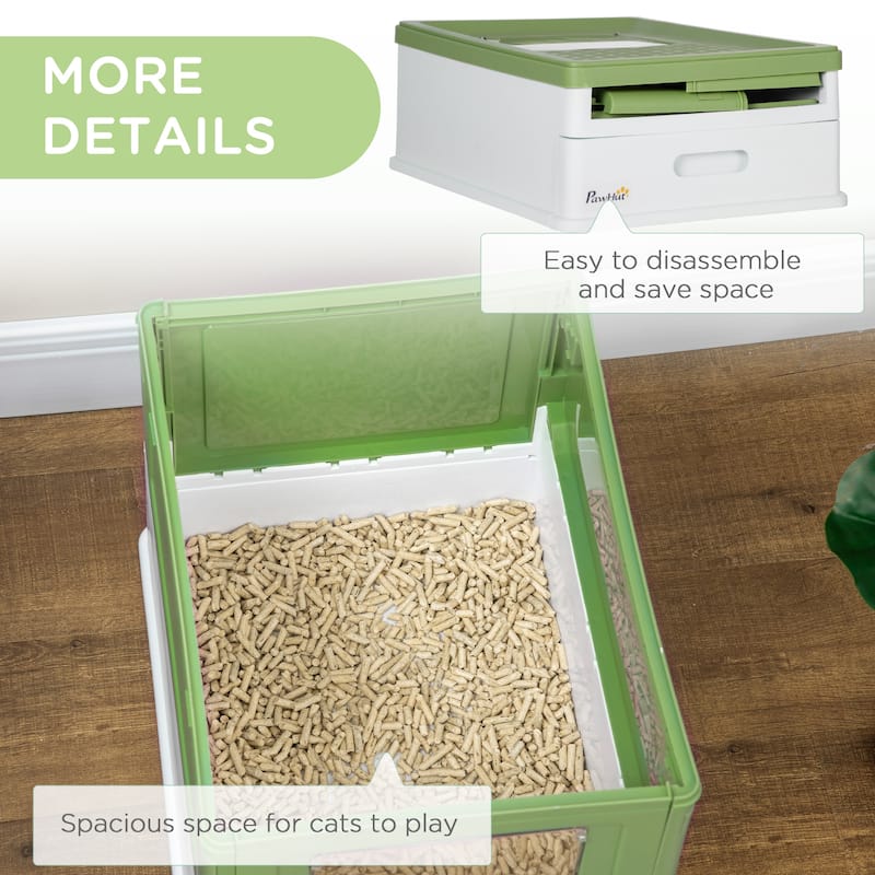 PawHut Fully Enclosed Cat Litter Box with Scoop