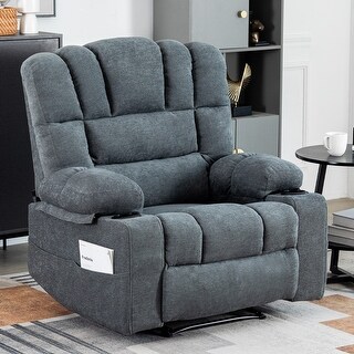 Grey Massage Recliner Chair Sofa with Full-Body Massage and Lumbar ...