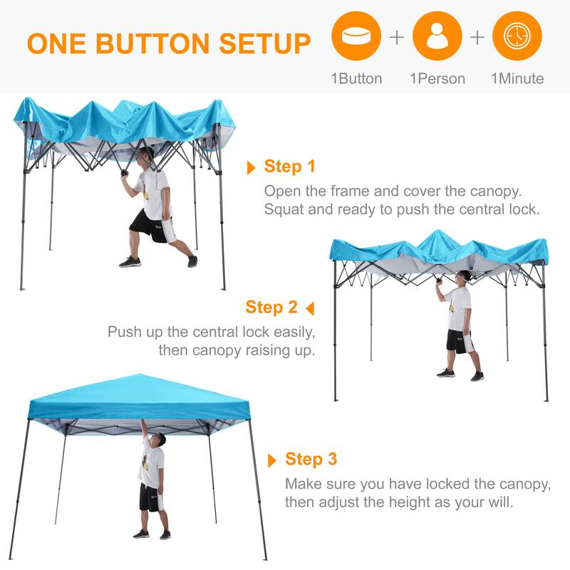 ABCCANOPY Stable Pop up Outdoor Canopy Tent with Sun Wall