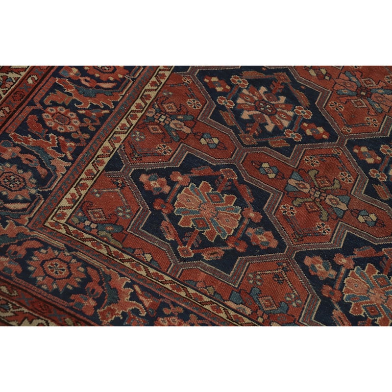 Hand Knotted Oriental 100% Wool Carpet Traditional Geometric Oranges & Rust Bakhtiari Area Rug - 6' 7'' X 5' 1''