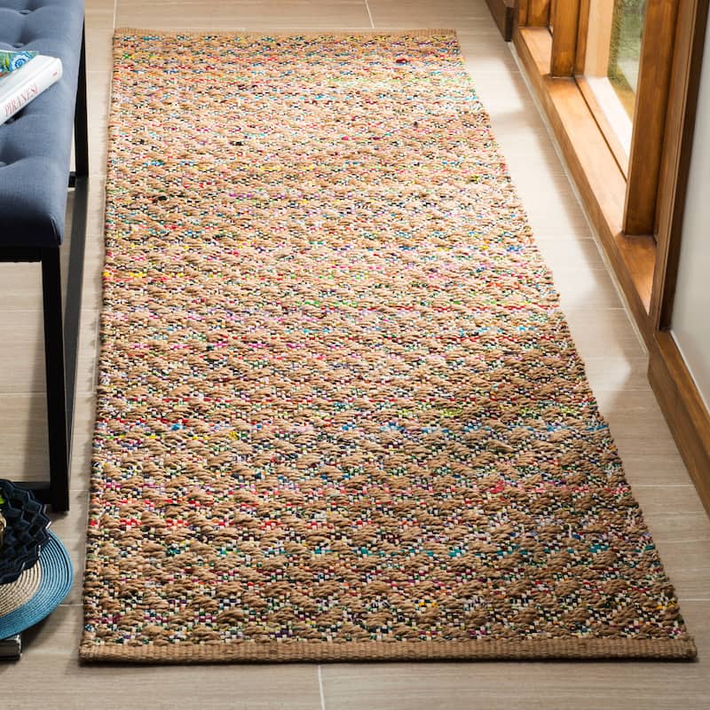 SAFAVIEH Handmade Cape Cod Castillo Coastal Jute Rug - 2'3" x 8' Runner - Red/Natural