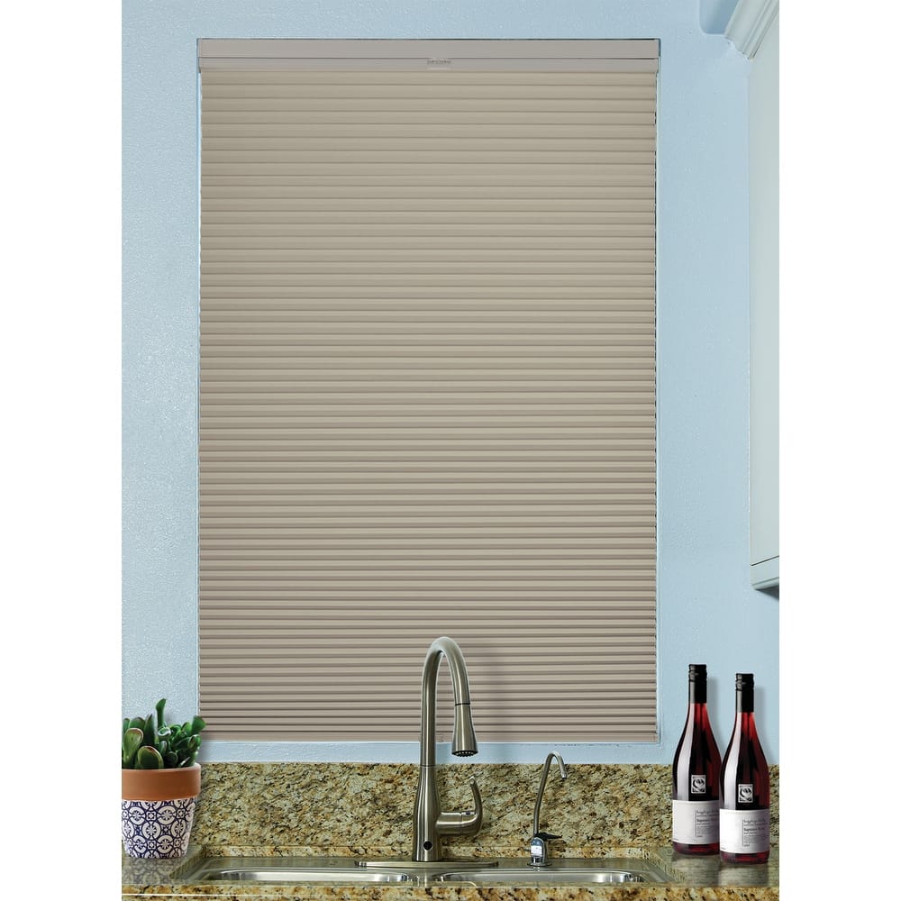BlindsAvenue Cordless Top Down/Bottom Up Blackout Cellular Honeycomb Shade, 9/16" Single Cell, Misty Gray