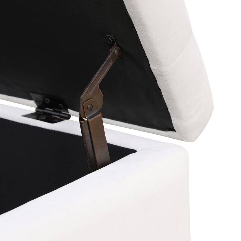 Elegant Gray White Storage Bench with Solid Wood Frame