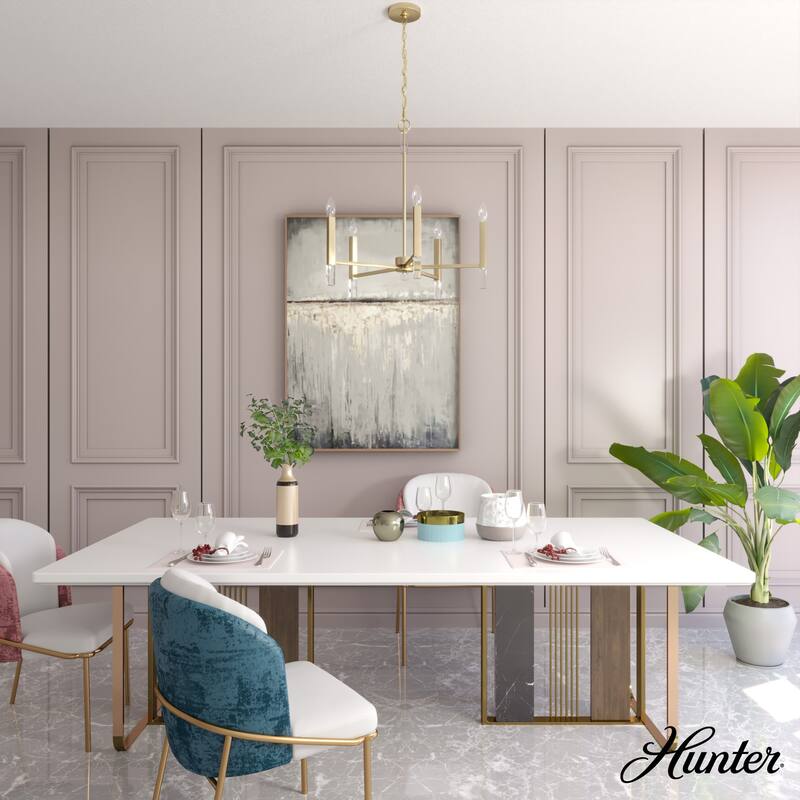Hunter Sunjai 5-Light Chandelier - Dining Room, Foyer - Contemporary, Transitional