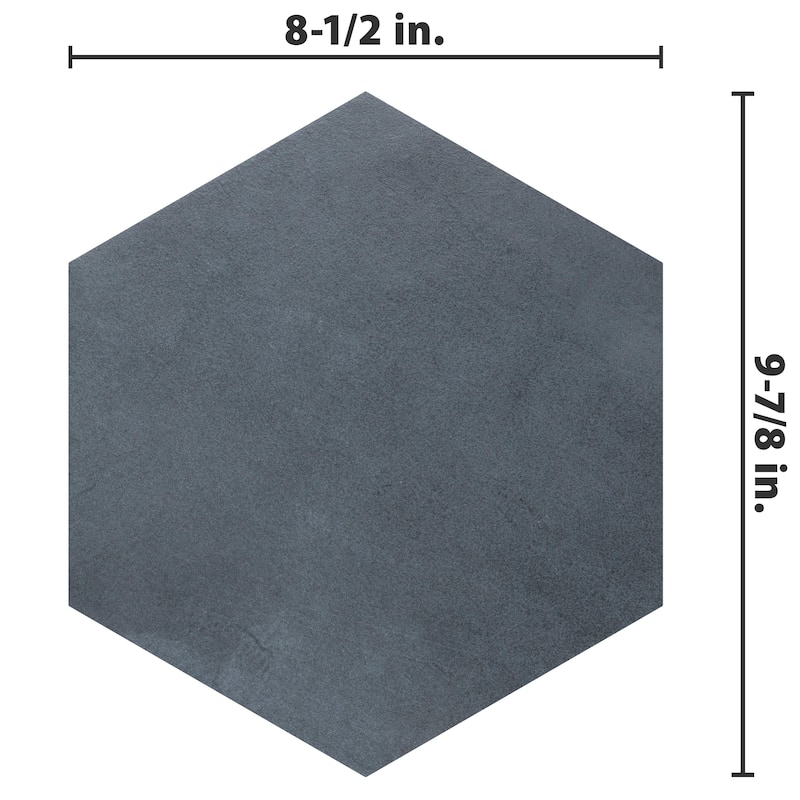 Merola Tile Industrial Hex Blue 8-1/2" x 9-7/8" Porcelain Floor and Wall Tile