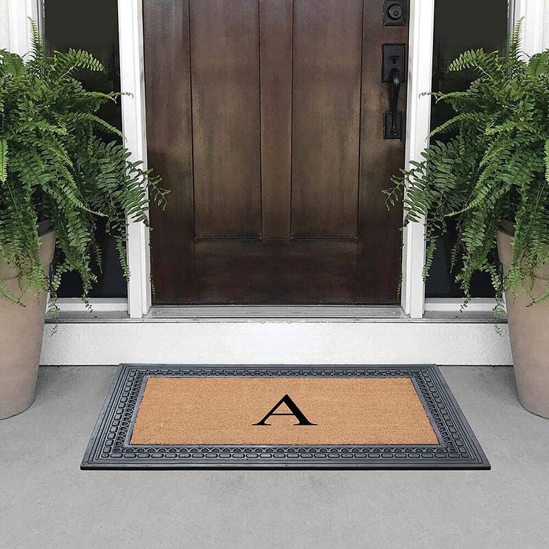 A1HC Rubber and Coir, 24" X 39" Heavy Duty Outdoor Monogrammed Doormat