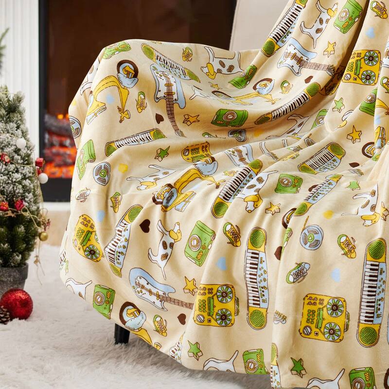 Printed Microplush Novelty Throw
