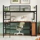 preview thumbnail 29 of 34, Metal Loft Bed with L-shaped Desk and 3 Layers of Shelves, Reversible Ladder