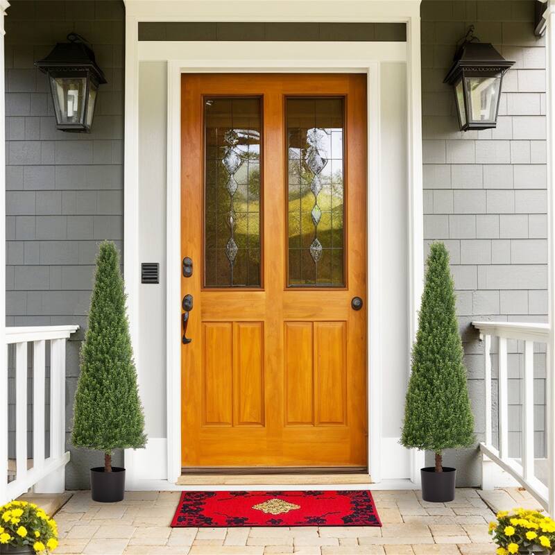 Set of 2 4FT Conical Topiary Cedar Trees