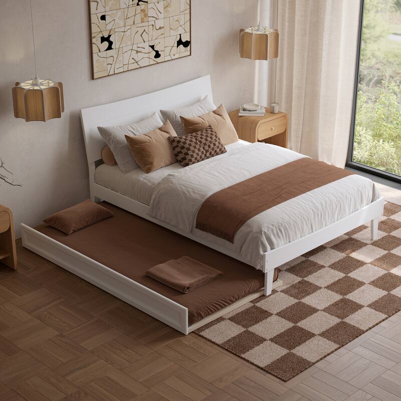 Phoenix Wood Platform Bed with Trundle