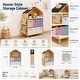 preview thumbnail 5 of 13, Fortune Candy House-Shaped Kids Storage Cabinet with Fabric Bins, Multi-Compartment Toy & Book Organizer, Vertical Design