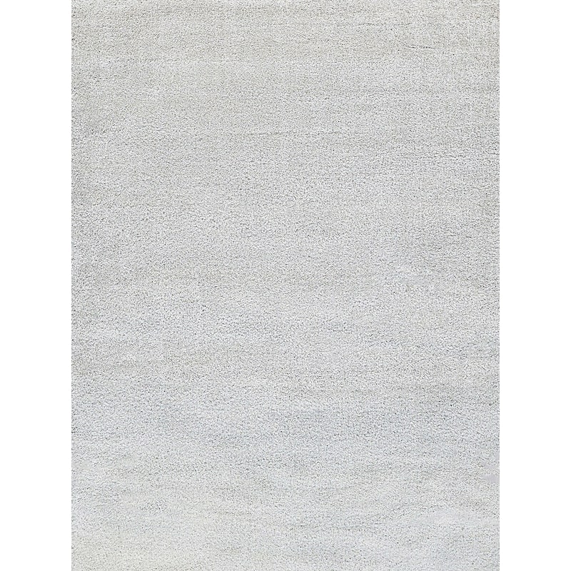 EXQUISITE RUGS Luxe Shag Power-loomed Polyester/Microfiber Light Beige Area Rug.