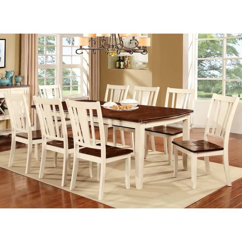 Furniture of America Betsy Jane Country 78-inch Expandable Dining Table - Vintage White