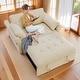 preview thumbnail 3 of 15, Moasis Sleeper Sofa Bed 3-in-1 Convertible Couch with Pullout Bed, Reclining Backrest, Storage Pockets - 50"L x 37.6"W x 31.5"H
