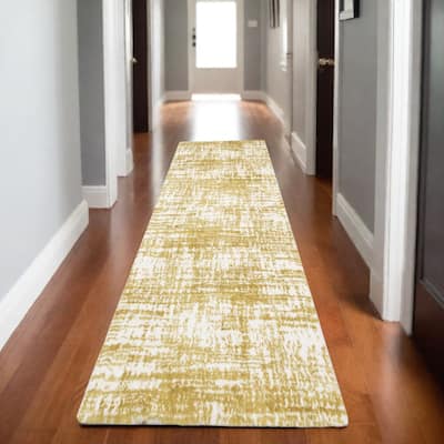 HomeRoots Abstract Industrial Runner Area Rug
