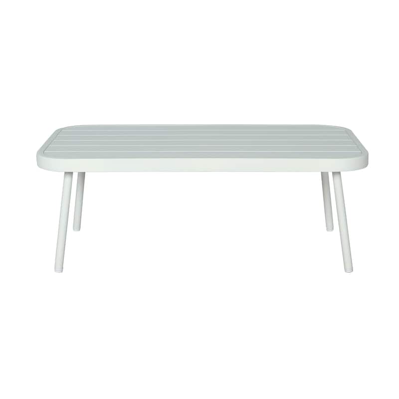 Roomfitters Steel Loveseat with Woven Rope Arms and Coffee Table