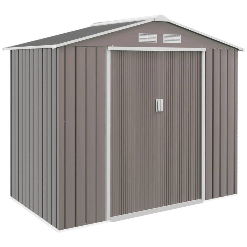 Garden Outdoor Storage Shed Metal Garden Tool with Sloped Roof