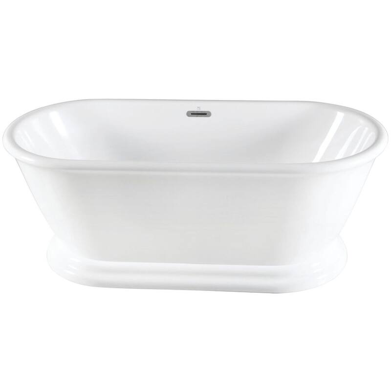 Kingston Brass VTDE713224 Aqua Eden 71" Free Standing Acrylic Double - Glossy White