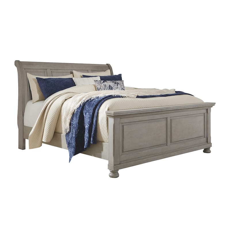 Signature Design by Ashley Lettner Light Gray Sleigh Bed