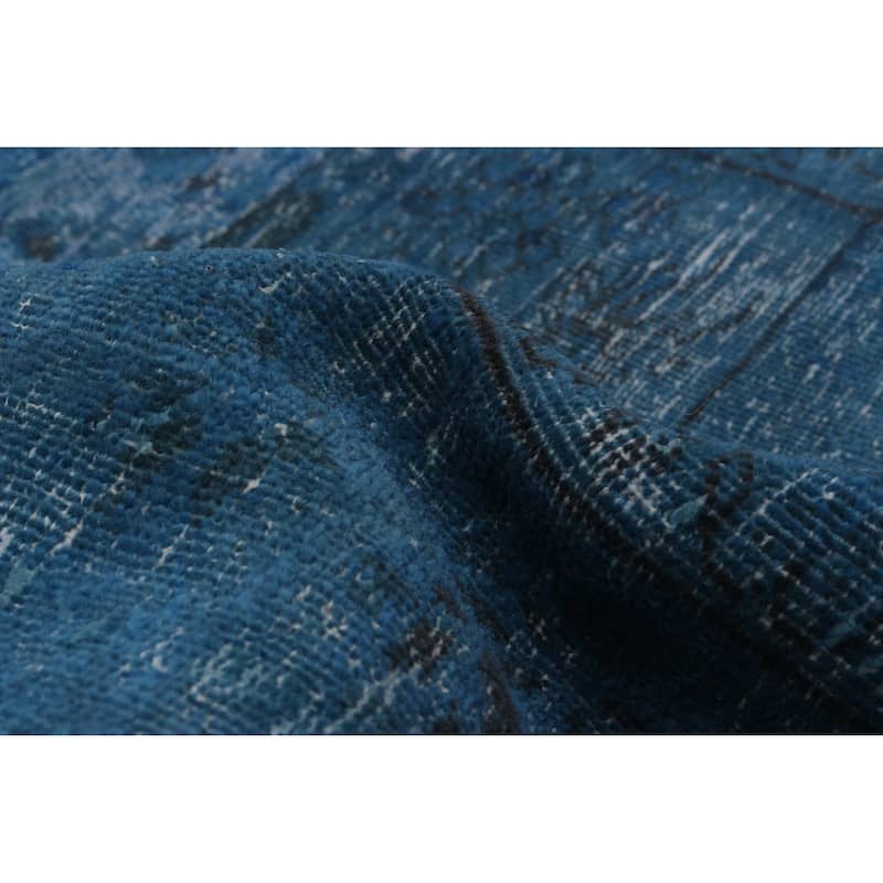 ECARPETGALLERY Hand-knotted Color Transition Blue Wool Rug - 6'1 x 8'11