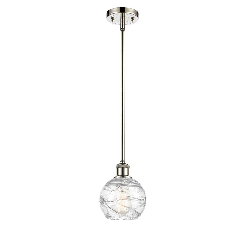 Innovations Lighting Athens Deco Swirl - 1 Light 6" Stem Hung Mini Pendant - Polished Nickel