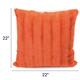 Cheer Collection Solid Color Faux Fur Throw Pillows (Set of 2) - 22 x 22 - Rust