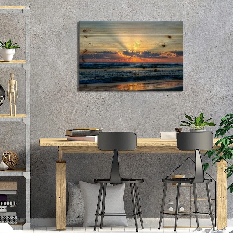 Radiant Dawn Print On Wood by Chuck Burdick - Multi-Color