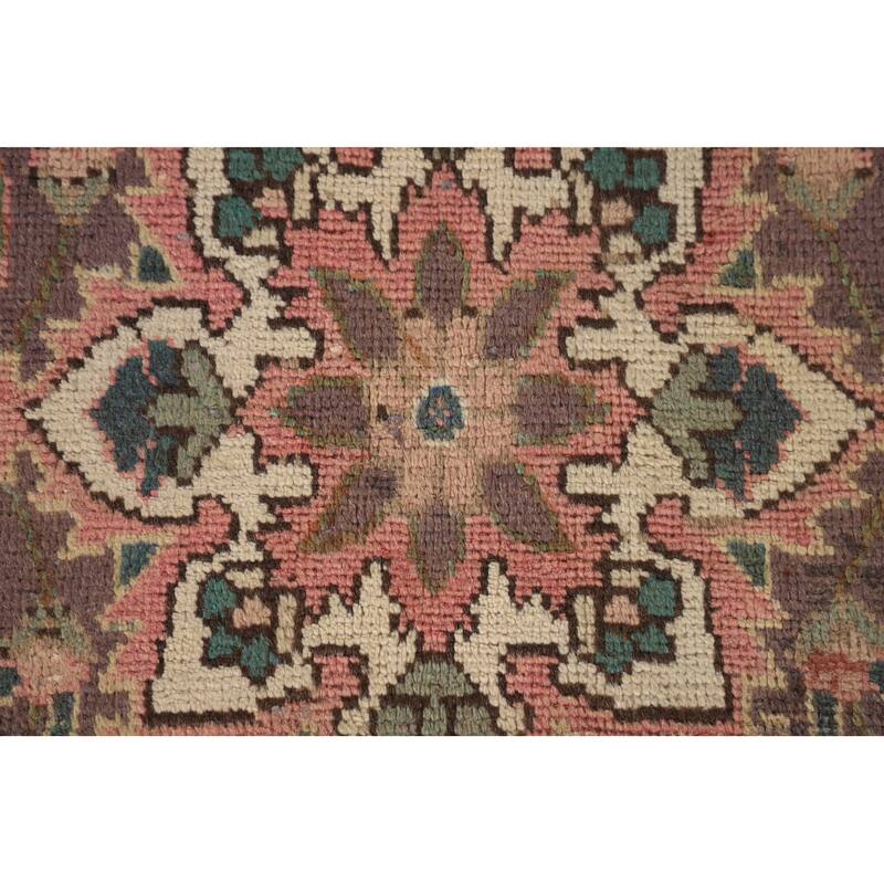 Pink Tabriz Persian Vintage Area Rug Handmade Wool Carpet - 6'8" x 9'10"