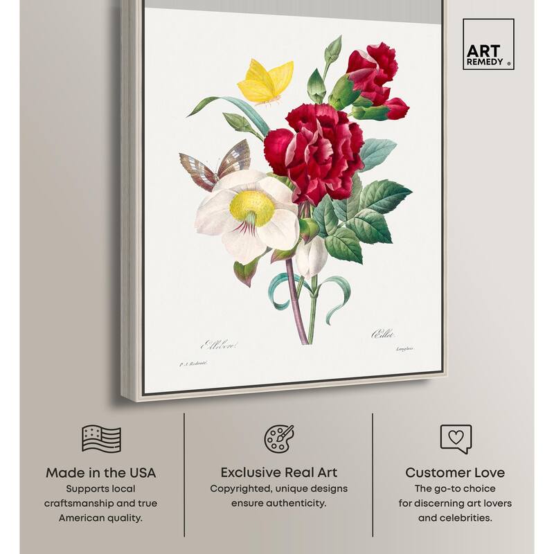Winter Rose and Carnation Canvas by Art Remedy