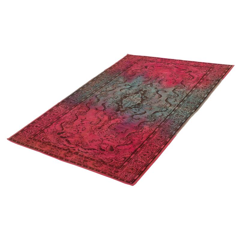 ECARPETGALLERY Hand-knotted Color Transition Red Wool Rug - 6'3 x 9'2